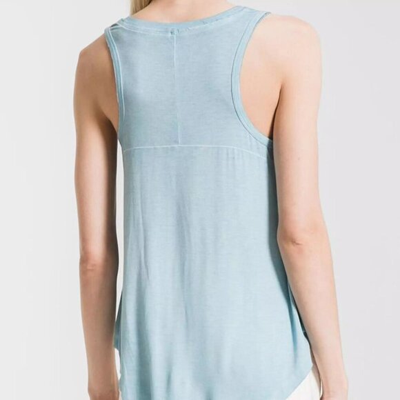 Z Supply The Vagabond Tank Light Blue Sleeveless Oversized Flowy Top - Picture 3 of 11